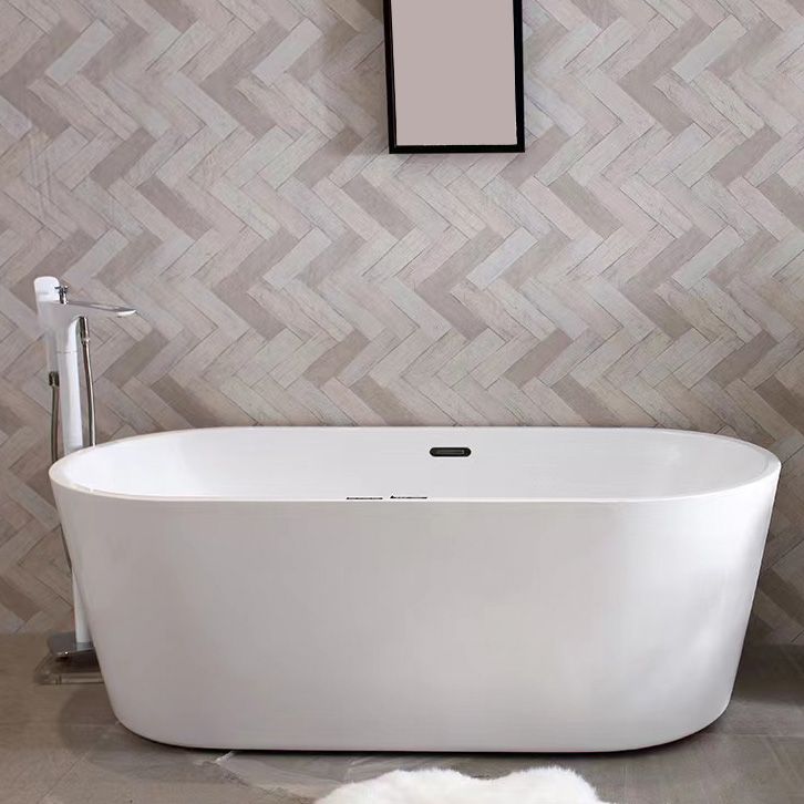 Antique Finish Soaking Bathtub Modern Back to Wall Oval Bath Tub Clearhalo 'Bathroom Remodel & Bathroom Fixtures' 'Bathtubs' 'Home Improvement' 'home_improvement' 'home_improvement_bathtubs' 'Showers & Bathtubs' 1200x1200_a5b21825-7fa6-4085-95c7-d1bcfed91db7