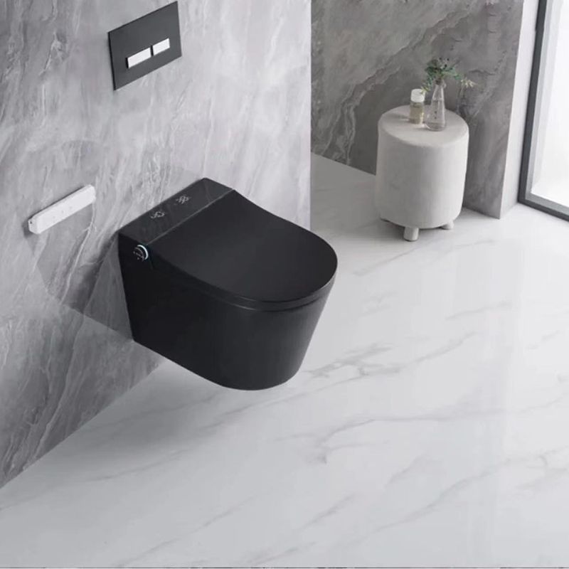 Black Smart Toilet Antimicrobial Foot Sensor Elongated Wall Hung Toilet Set Clearhalo 'Bathroom Remodel & Bathroom Fixtures' 'Bidets' 'Home Improvement' 'home_improvement' 'home_improvement_bidets' 'Toilets & Bidets' 1200x1200_a5bf330c-1215-4c43-843c-4d0d390a3f45