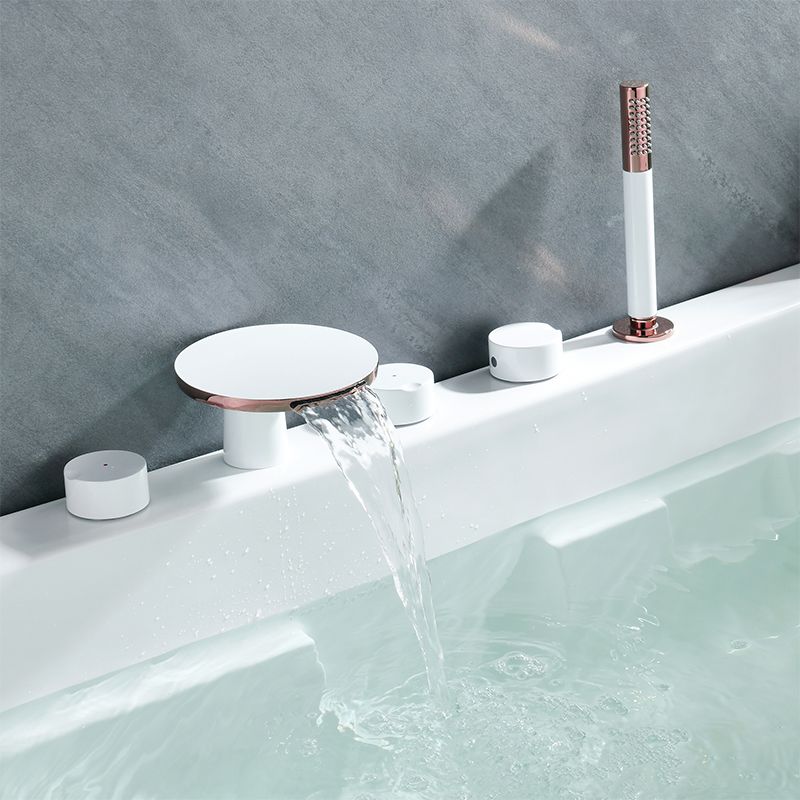 Bathroom Faucet Flush Mount Waterfall Knob Handle Bathtub Faucet Clearhalo 'Bathroom Remodel & Bathroom Fixtures' 'Bathtub Faucets' 'bathtub_faucets' 'Home Improvement' 'home_improvement' 'home_improvement_bathtub_faucets' 1200x1200_a5cfc883-4544-43d4-a668-8b585dffad7e