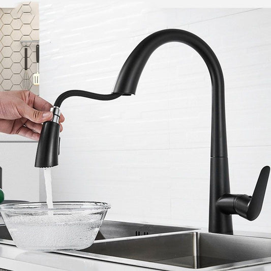 Modern 1-Handle Faucets Copper with Pull Out Sprayer Gooseneck Faucets Clearhalo 'Home Improvement' 'home_improvement' 'home_improvement_kitchen_faucets' 'Kitchen Faucets' 'Kitchen Remodel & Kitchen Fixtures' 'Kitchen Sinks & Faucet Components' 'kitchen_faucets' 1200x1200_a5d7b728-cb1f-4d1d-b1f7-10fbe1cd01e3