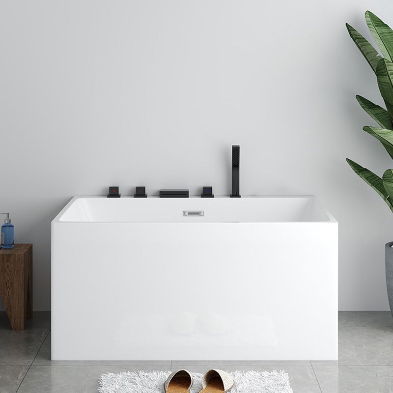 Modern Rectangular White Bath Freestanding Acrylic Soaking Bathtub Clearhalo 'Bathroom Remodel & Bathroom Fixtures' 'Bathtubs' 'Home Improvement' 'home_improvement' 'home_improvement_bathtubs' 'Showers & Bathtubs' 1200x1200_a5de387e-b408-4b57-909a-3fbd11d0d779