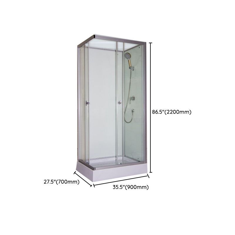 Modern Shower Kit with Base Foundation Sliding Door Shower Stall Clearhalo 'Bathroom Remodel & Bathroom Fixtures' 'Home Improvement' 'home_improvement' 'home_improvement_shower_stalls_enclosures' 'Shower Stalls & Enclosures' 'shower_stalls_enclosures' 'Showers & Bathtubs' 1200x1200_a5f98570-7dd9-466a-a423-03327c778c75