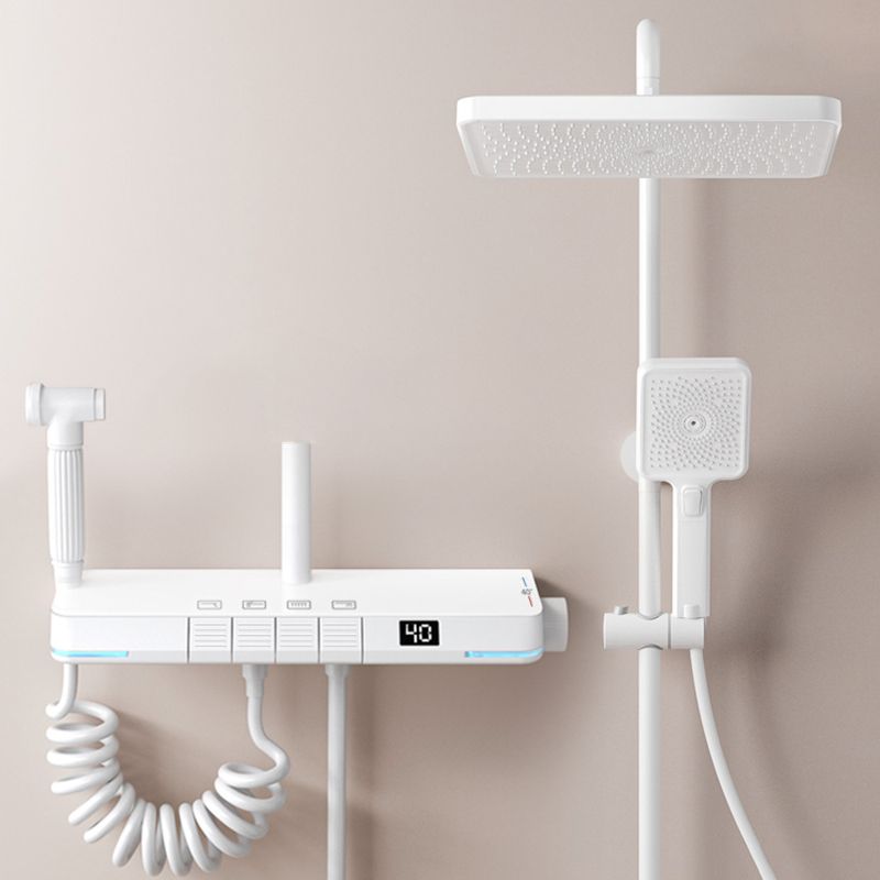 Modern Shower System Brass Slide Bar Included Wall Mounted Shower Set Clearhalo 'Bathroom Remodel & Bathroom Fixtures' 'Home Improvement' 'home_improvement' 'home_improvement_shower_faucets' 'Shower Faucets & Systems' 'shower_faucets' 'Showers & Bathtubs Plumbing' 'Showers & Bathtubs' 1200x1200_a6122681-9313-49ba-b01c-2c162827693a