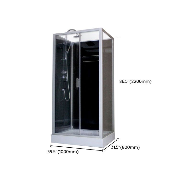 Modern Shower Kit with Base Foundation Sliding Door Shower Stall Clearhalo 'Bathroom Remodel & Bathroom Fixtures' 'Home Improvement' 'home_improvement' 'home_improvement_shower_stalls_enclosures' 'Shower Stalls & Enclosures' 'shower_stalls_enclosures' 'Showers & Bathtubs' 1200x1200_a6134910-6372-43e8-8dc5-2e72684a213f