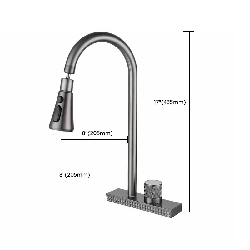 Contemporary Standard Kitchen Faucets Brushed Nickel No Sensor Swivel Spout Clearhalo 'Home Improvement' 'home_improvement' 'home_improvement_kitchen_faucets' 'Kitchen Faucets' 'Kitchen Remodel & Kitchen Fixtures' 'Kitchen Sinks & Faucet Components' 'kitchen_faucets' 1200x1200_a61dca37-da7b-4ebf-8253-710def516957