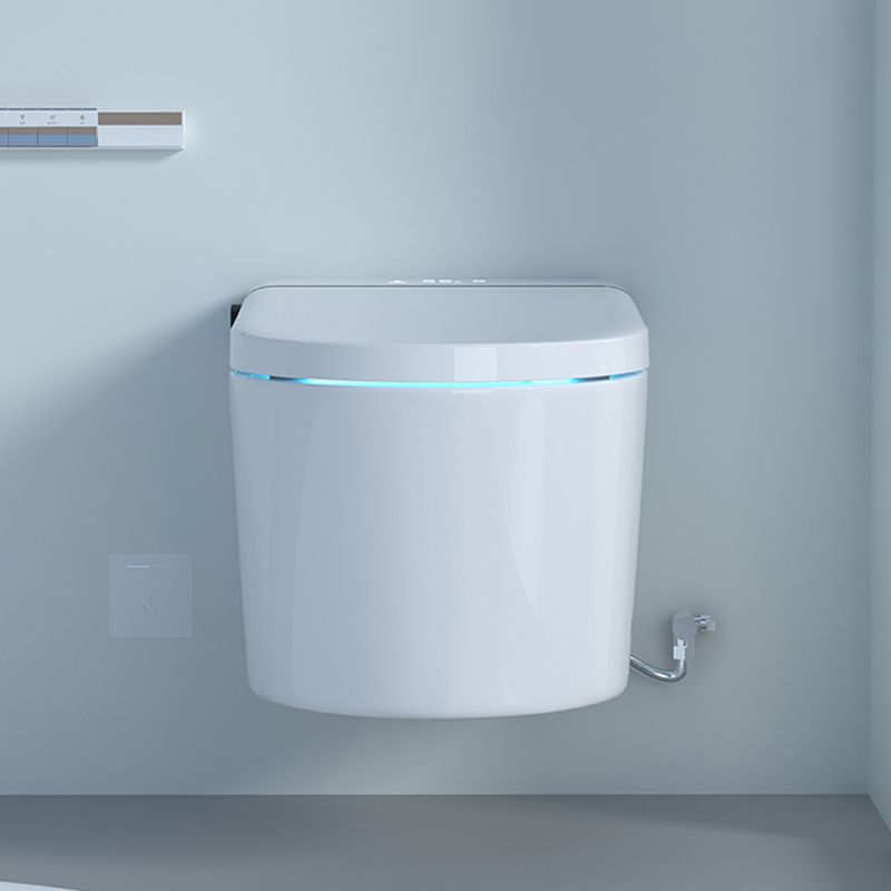 Elongated Smart Wall Mounted Bidet 14.17" H Cotton White Bidet with Unlimited Warm Water Clearhalo 'Bathroom Remodel & Bathroom Fixtures' 'Bidets' 'Home Improvement' 'home_improvement' 'home_improvement_bidets' 'Toilets & Bidets' 1200x1200_a632193c-7236-4625-aa43-25f151a92bea