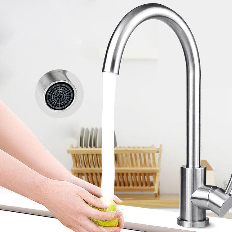 1-Handle Faucets Stainless Steel with Water Dispenser Standard Kitchen Faucet Clearhalo 'Home Improvement' 'home_improvement' 'home_improvement_kitchen_faucets' 'Kitchen Faucets' 'Kitchen Remodel & Kitchen Fixtures' 'Kitchen Sinks & Faucet Components' 'kitchen_faucets' 1200x1200_a6426a96-58bc-4d51-884d-21688730d012