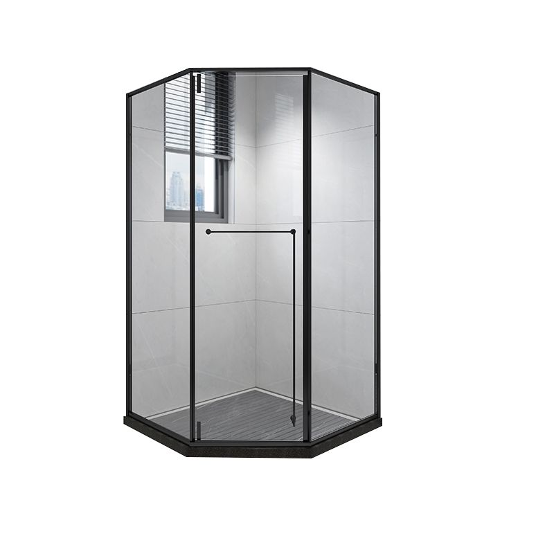 Framed Pivot Shower Enclosure Clear Matt Black Shower Enclosure Clearhalo 'Bathroom Remodel & Bathroom Fixtures' 'Home Improvement' 'home_improvement' 'home_improvement_shower_stalls_enclosures' 'Shower Stalls & Enclosures' 'shower_stalls_enclosures' 'Showers & Bathtubs' 1200x1200_a64b2079-bbb3-4867-a2de-40cf5dd807e7