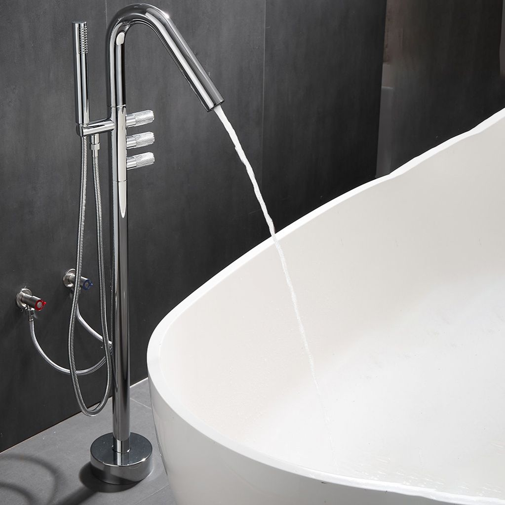 Floor Mounted Bronze Freestanding Tub Filler Freestanding High Arc Tub Filler Trim Clearhalo 'Bathroom Remodel & Bathroom Fixtures' 'Bathtub Faucets' 'bathtub_faucets' 'Home Improvement' 'home_improvement' 'home_improvement_bathtub_faucets' 1200x1200_a651805d-23b8-49ee-bfa3-805266c525ff