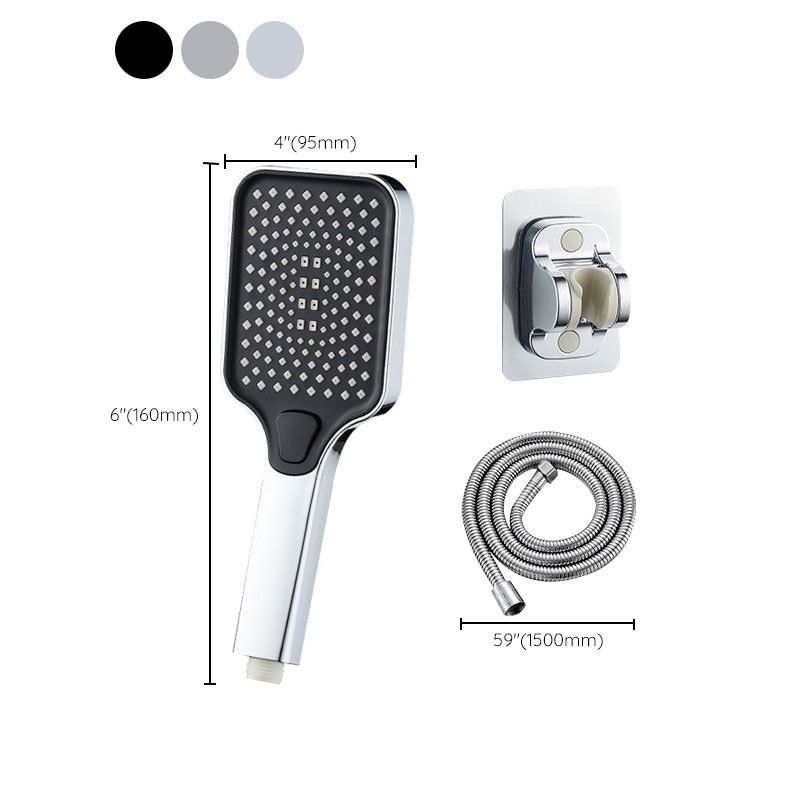 Rectangular Pressurized Shower Head 4-Setting Adjustable Water Flow Handheld Shower Head Clearhalo 'Bathroom Remodel & Bathroom Fixtures' 'Home Improvement' 'home_improvement' 'home_improvement_shower_heads' 'Shower Heads' 'shower_heads' 'Showers & Bathtubs Plumbing' 'Showers & Bathtubs' 1200x1200_a67180f0-0c0f-47c6-87d9-62e8a8229078