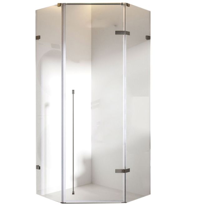 Frameless Shower Bath Door Hinged Clear Tempered Shower Doors Clearhalo 'Bathroom Remodel & Bathroom Fixtures' 'Home Improvement' 'home_improvement' 'home_improvement_shower_tub_doors' 'Shower and Tub Doors' 'shower_tub_doors' 'Showers & Bathtubs' 1200x1200_a6804f52-1a4c-4372-b6e1-a8ef3c9b41bc