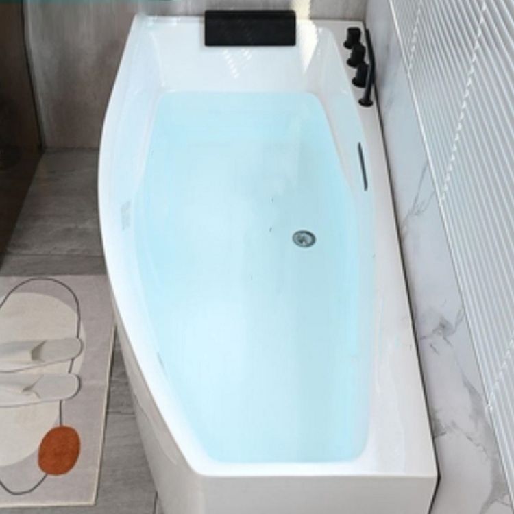 Corner Back to Wall Bath Modern White Soaking Acrylic Bathtub Clearhalo 'Bathroom Remodel & Bathroom Fixtures' 'Bathtubs' 'Home Improvement' 'home_improvement' 'home_improvement_bathtubs' 'Showers & Bathtubs' 1200x1200_a683fd4d-58fe-45a0-8ba6-95966f5ff05e