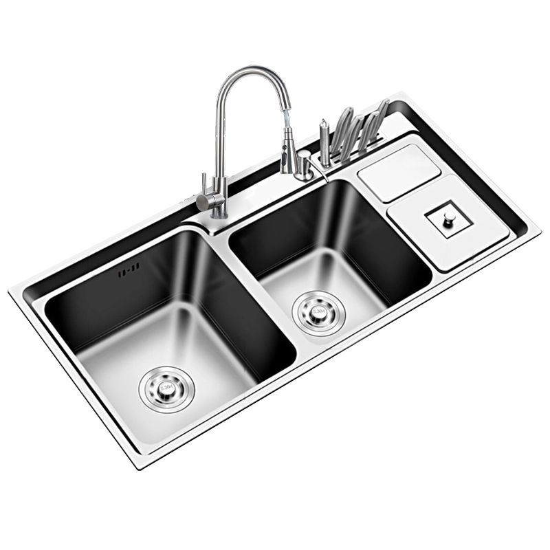 Large Triple Bowl Kitchen Sink Stainless Steel Chrome Sink with Accessories Clearhalo 'Home Improvement' 'home_improvement' 'home_improvement_kitchen_sinks' 'Kitchen Remodel & Kitchen Fixtures' 'Kitchen Sinks & Faucet Components' 'Kitchen Sinks' 'kitchen_sinks' 1200x1200_a68c8733-db77-48ab-8af0-79c93aac8181