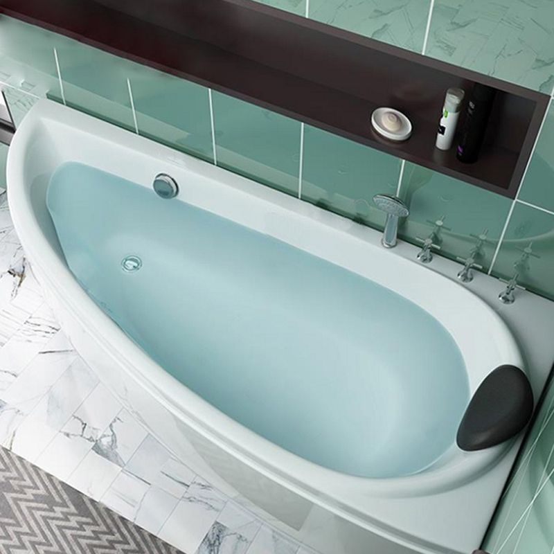 Back to Wall Corner Bathtub Acrylic White Modern Soaking Bath Clearhalo 'Bathroom Remodel & Bathroom Fixtures' 'Bathtubs' 'Home Improvement' 'home_improvement' 'home_improvement_bathtubs' 'Showers & Bathtubs' 1200x1200_a69c9e73-3376-4bb3-954d-2250a7c66e82