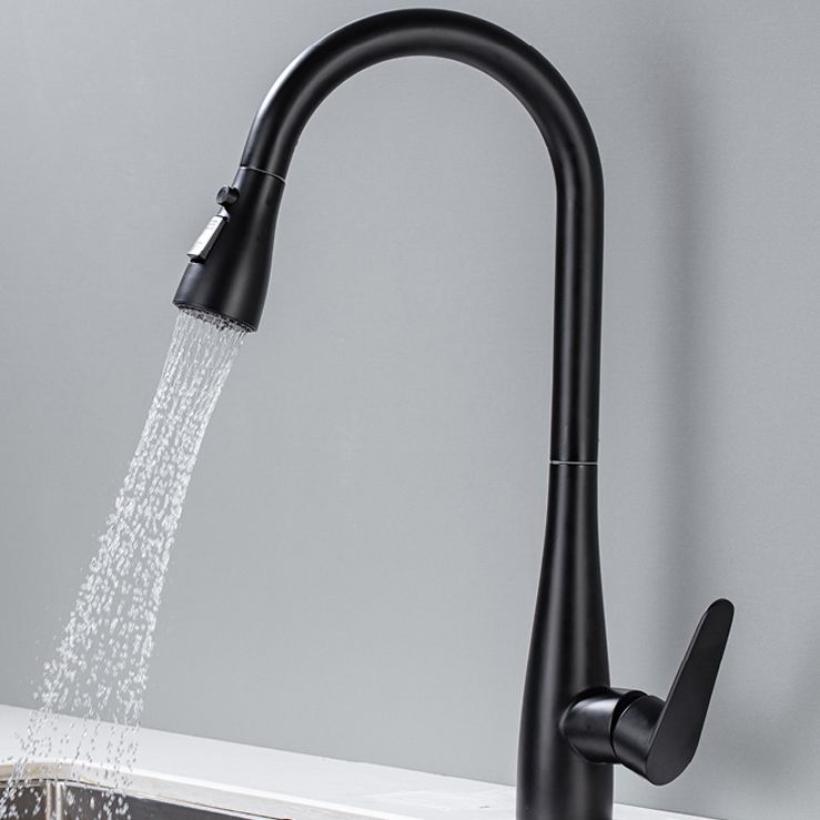Modern Standard Kitchen Faucet 1-Handle Pull down Bar Faucet Clearhalo 'Home Improvement' 'home_improvement' 'home_improvement_kitchen_faucets' 'Kitchen Faucets' 'Kitchen Remodel & Kitchen Fixtures' 'Kitchen Sinks & Faucet Components' 'kitchen_faucets' 1200x1200_a6c333c7-d6be-45bb-9b75-14e868dff191