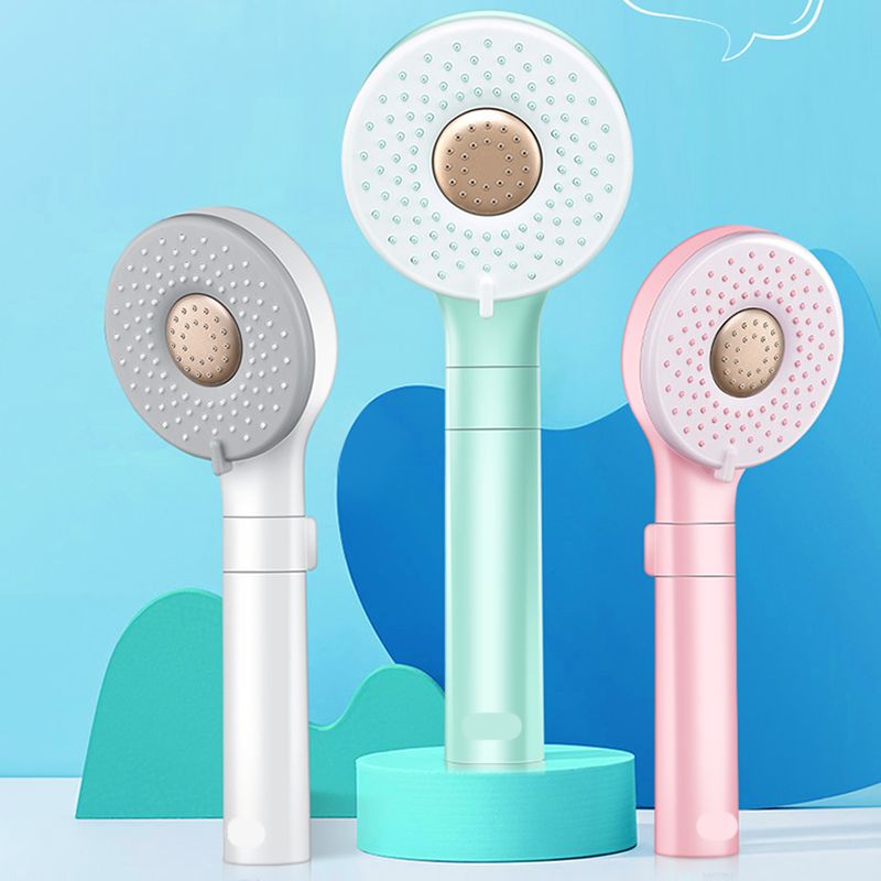 Contemporary Shower Head Solid Color Round Plastic Handheld Shower Head Clearhalo 'Bathroom Remodel & Bathroom Fixtures' 'Home Improvement' 'home_improvement' 'home_improvement_shower_heads' 'Shower Heads' 'shower_heads' 'Showers & Bathtubs Plumbing' 'Showers & Bathtubs' 1200x1200_a6ee50b4-e171-4e14-81e0-49e0b900738f