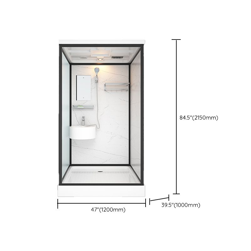 Rectangle Tempered Glass Shower Stall Clear Framed Shower Enclosure Clearhalo 'Bathroom Remodel & Bathroom Fixtures' 'Home Improvement' 'home_improvement' 'home_improvement_shower_stalls_enclosures' 'Shower Stalls & Enclosures' 'shower_stalls_enclosures' 'Showers & Bathtubs' 1200x1200_a6fc3cf9-474f-4b05-bba1-f53f50d1e9ee