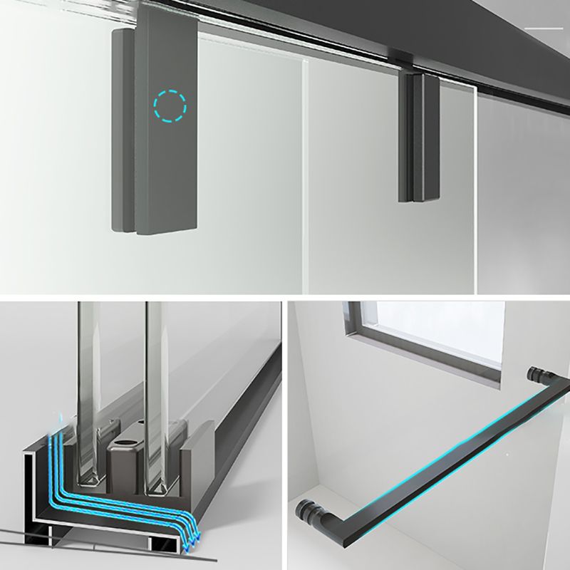 Double Sliding Shower Doors Semi-Frameless Clear Shower Door Clearhalo 'Bathroom Remodel & Bathroom Fixtures' 'Home Improvement' 'home_improvement' 'home_improvement_shower_tub_doors' 'Shower and Tub Doors' 'shower_tub_doors' 'Showers & Bathtubs' 1200x1200_a700167a-29e4-4344-8a40-0c2dbc232220