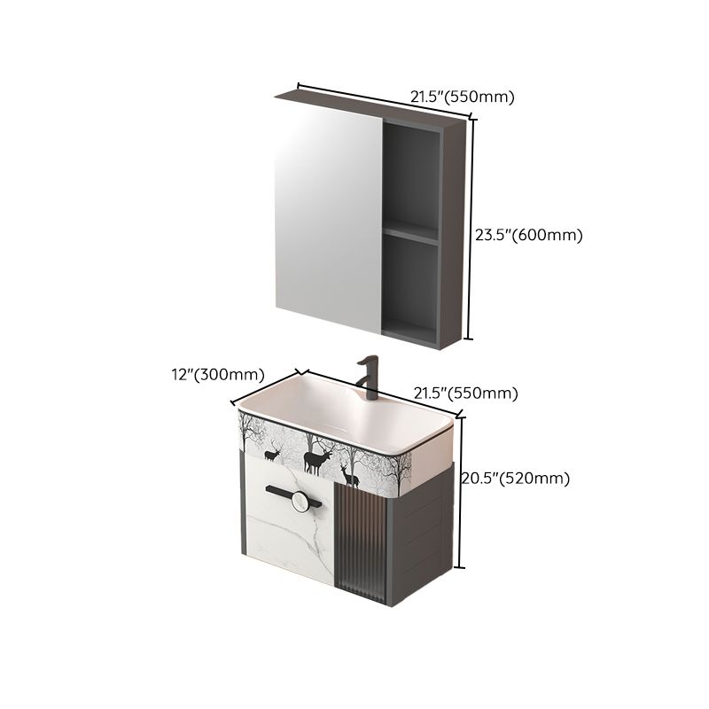 Modern Wall Mount Sink Vanity Gray Metal Base Single-Sink Rectangular Vanity Set Clearhalo 'Bathroom Remodel & Bathroom Fixtures' 'Bathroom Vanities' 'bathroom_vanities' 'Home Improvement' 'home_improvement' 'home_improvement_bathroom_vanities' 1200x1200_a70d98bc-18e6-476a-955c-cf36d18720f5