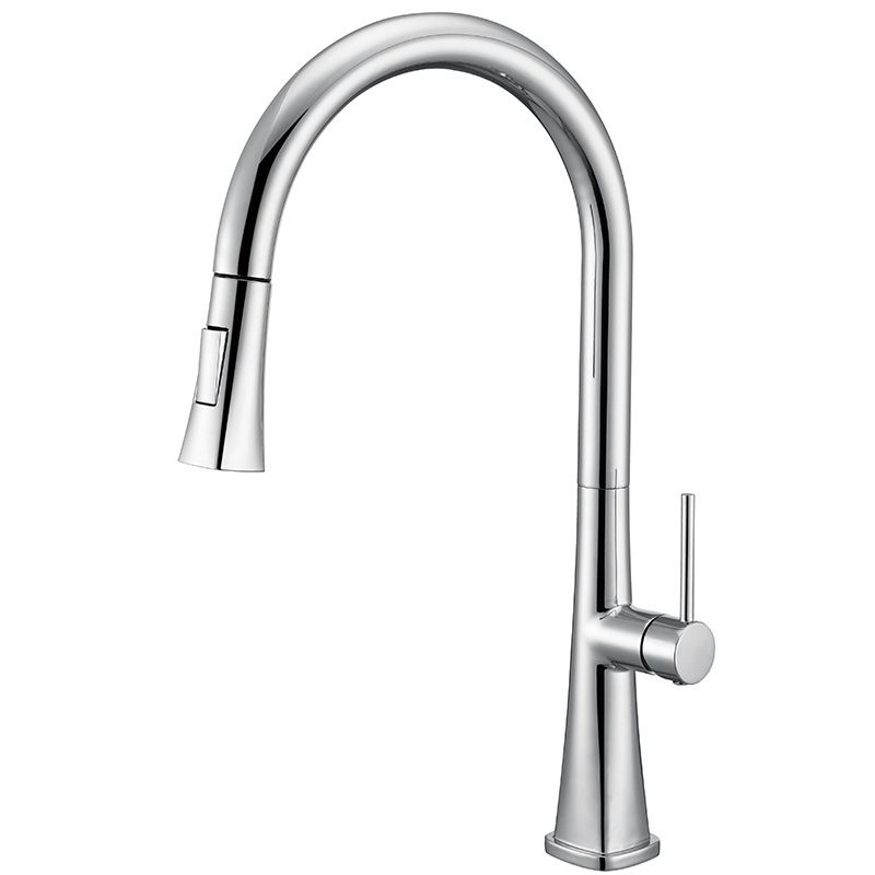 Contemporary One Handle Kitchen Faucet Pull Down 1-Hold Bar Faucet with Pull Out Sprayer Clearhalo 'Home Improvement' 'home_improvement' 'home_improvement_kitchen_faucets' 'Kitchen Faucets' 'Kitchen Remodel & Kitchen Fixtures' 'Kitchen Sinks & Faucet Components' 'kitchen_faucets' 1200x1200_a7149607-9349-4dca-bf60-da4803356c9b