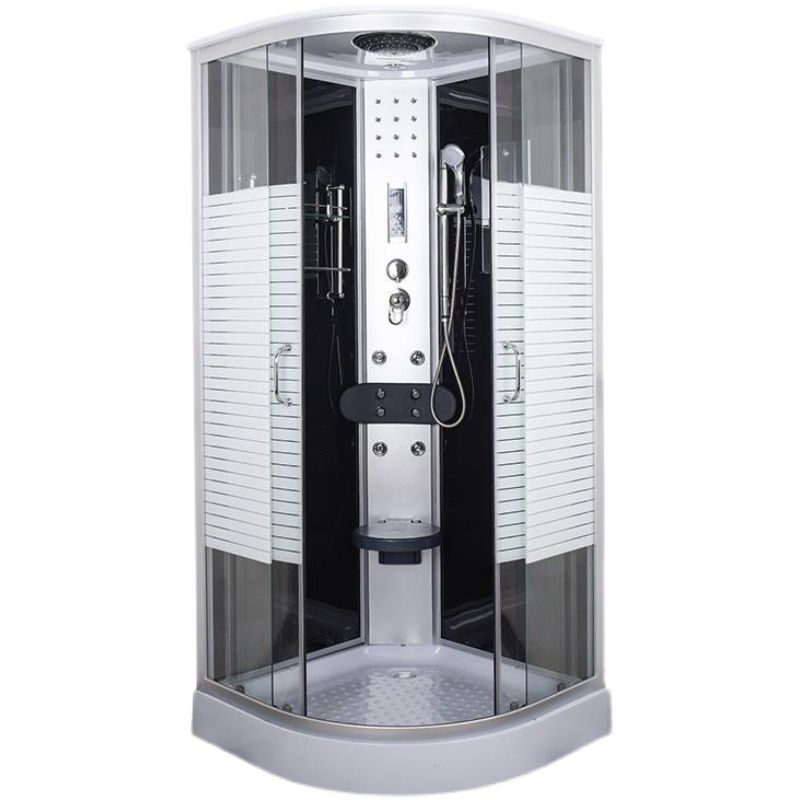 Contemporary Shower Kit Clear Tempered Framed Arc Shape Shower Stall Clearhalo 'Bathroom Remodel & Bathroom Fixtures' 'Home Improvement' 'home_improvement' 'home_improvement_shower_stalls_enclosures' 'Shower Stalls & Enclosures' 'shower_stalls_enclosures' 'Showers & Bathtubs' 1200x1200_a73c789f-0cbd-404c-b46c-85bbaa0b3b07