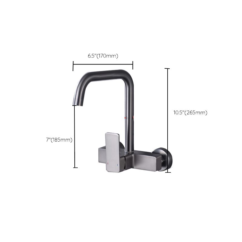 Contemporary Single Handle Kitchen Faucet 1 Hold Bar Faucet in Gray Clearhalo 'Home Improvement' 'home_improvement' 'home_improvement_kitchen_faucets' 'Kitchen Faucets' 'Kitchen Remodel & Kitchen Fixtures' 'Kitchen Sinks & Faucet Components' 'kitchen_faucets' 1200x1200_a761249e-c22e-40be-ad5c-b9e512971d5d