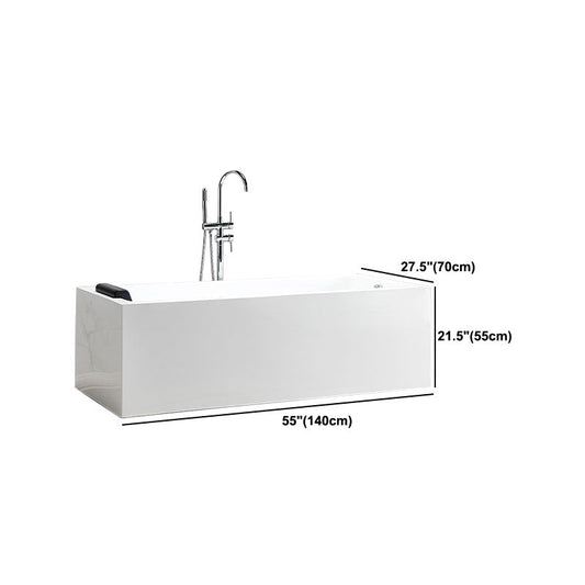 Modern Freestanding Rectangular Bath Tub Acrylic Home Bathtub in White Clearhalo 'Bathroom Remodel & Bathroom Fixtures' 'Bathtubs' 'Home Improvement' 'home_improvement' 'home_improvement_bathtubs' 'Showers & Bathtubs' 1200x1200_a7621208-0767-4943-a298-053aa83336e1