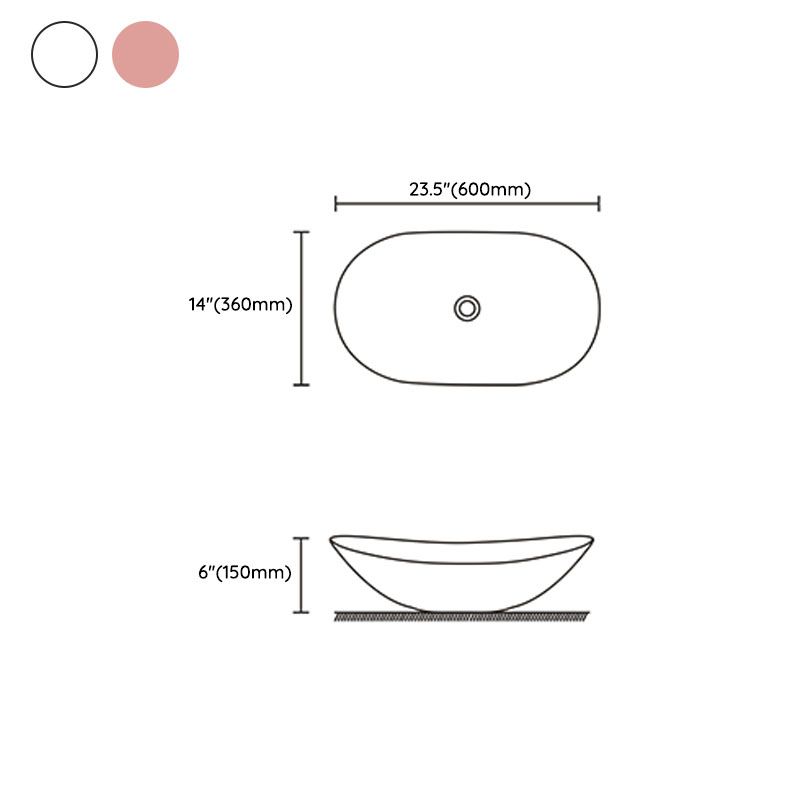 Contemporary Vessel Bathroom Sink Porcelain Vessel Lavatory Sink Clearhalo 'Bathroom Remodel & Bathroom Fixtures' 'Bathroom Sinks & Faucet Components' 'Bathroom Sinks' 'bathroom_sink' 'Home Improvement' 'home_improvement' 'home_improvement_bathroom_sink' 1200x1200_a78353fc-3eef-4a5a-8c49-d63cb7559443
