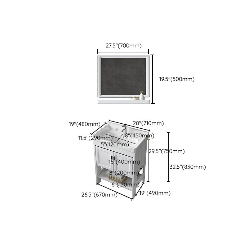 Bathroom Sink Vanity Drawers Doors Mirror Shelf Storage Vanity with Faucet Clearhalo 'Bathroom Remodel & Bathroom Fixtures' 'Bathroom Vanities' 'bathroom_vanities' 'Home Improvement' 'home_improvement' 'home_improvement_bathroom_vanities' 1200x1200_a78c6827-b233-46d6-8ac1-f73e7a811bff