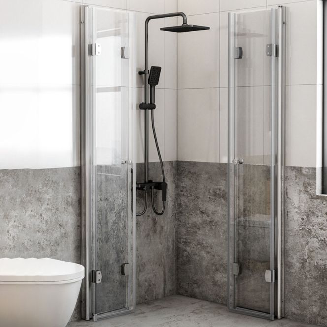 Semi Frameless Folding Shower Screen Tempered Glass Shower Screen Clearhalo 'Bathroom Remodel & Bathroom Fixtures' 'Home Improvement' 'home_improvement' 'home_improvement_shower_tub_doors' 'Shower and Tub Doors' 'shower_tub_doors' 'Showers & Bathtubs' 1200x1200_a78e65c2-a774-4420-a13d-c03da53fcdf2
