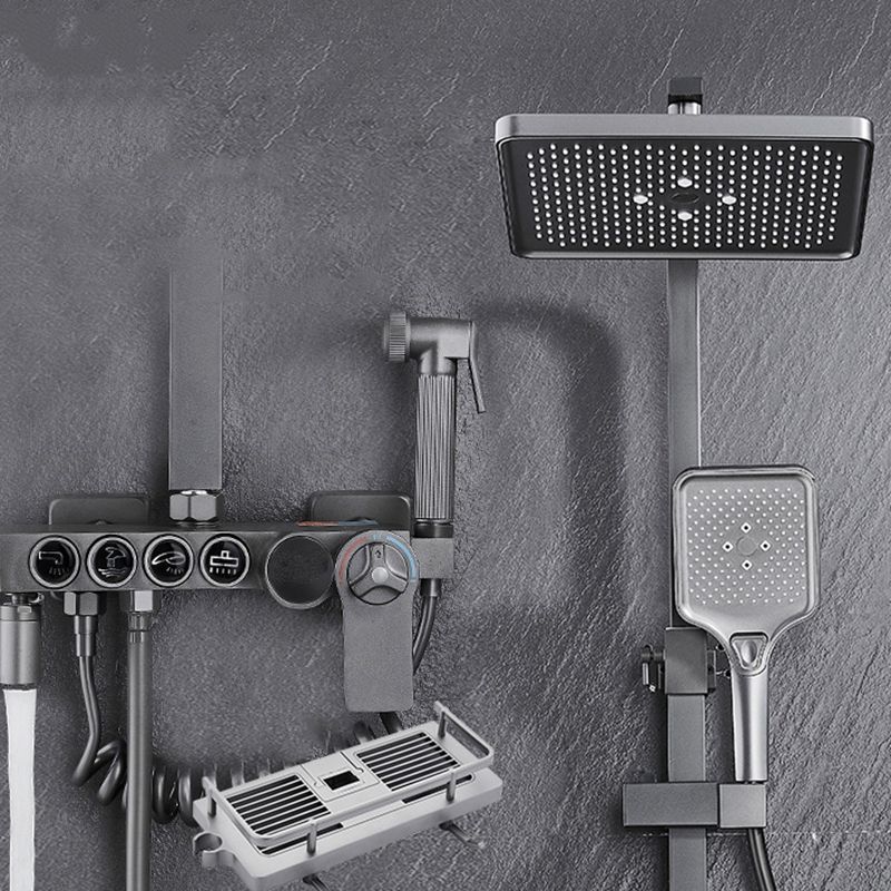 Modern Gray Shower Set 2 Shower Heads Shower System for Bathroom Clearhalo 'Bathroom Remodel & Bathroom Fixtures' 'Home Improvement' 'home_improvement' 'home_improvement_shower_faucets' 'Shower Faucets & Systems' 'shower_faucets' 'Showers & Bathtubs Plumbing' 'Showers & Bathtubs' 1200x1200_a799795e-84f8-4d5e-b17e-5321a36adc2f