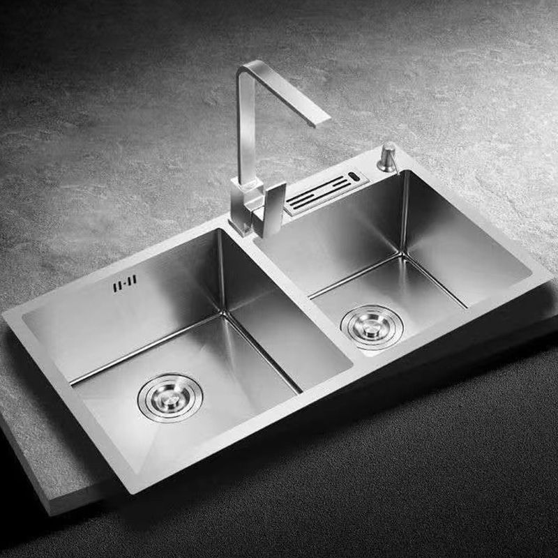 Modern Style Kitchen Sink Stainless Steel Drop-In Kitchen Sink with Drain Assembly Clearhalo 'Home Improvement' 'home_improvement' 'home_improvement_kitchen_sinks' 'Kitchen Remodel & Kitchen Fixtures' 'Kitchen Sinks & Faucet Components' 'Kitchen Sinks' 'kitchen_sinks' 1200x1200_a7a6e4d7-cf19-4200-9268-73d6a7b117b3