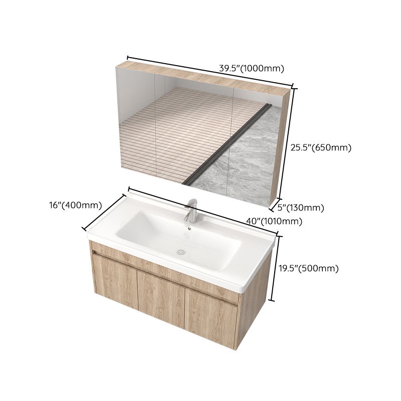 Mid Century Modern Sink Vanity Wood Wall Mount Faucet Included Bathroom Vanity Clearhalo 'Bathroom Remodel & Bathroom Fixtures' 'Bathroom Vanities' 'bathroom_vanities' 'Home Improvement' 'home_improvement' 'home_improvement_bathroom_vanities' 1200x1200_a7ae9f80-5e1f-4371-ada1-14fe33fad6e5