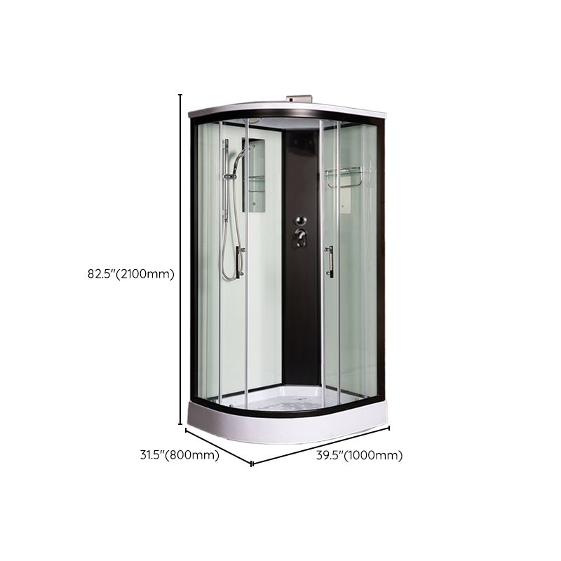 Rounded Shower Stall Framed Double Sliding White Shower Stall Clearhalo 'Bathroom Remodel & Bathroom Fixtures' 'Home Improvement' 'home_improvement' 'home_improvement_shower_stalls_enclosures' 'Shower Stalls & Enclosures' 'shower_stalls_enclosures' 'Showers & Bathtubs' 1200x1200_a7b27e94-310d-4b14-acb3-f6f1b8206fb4