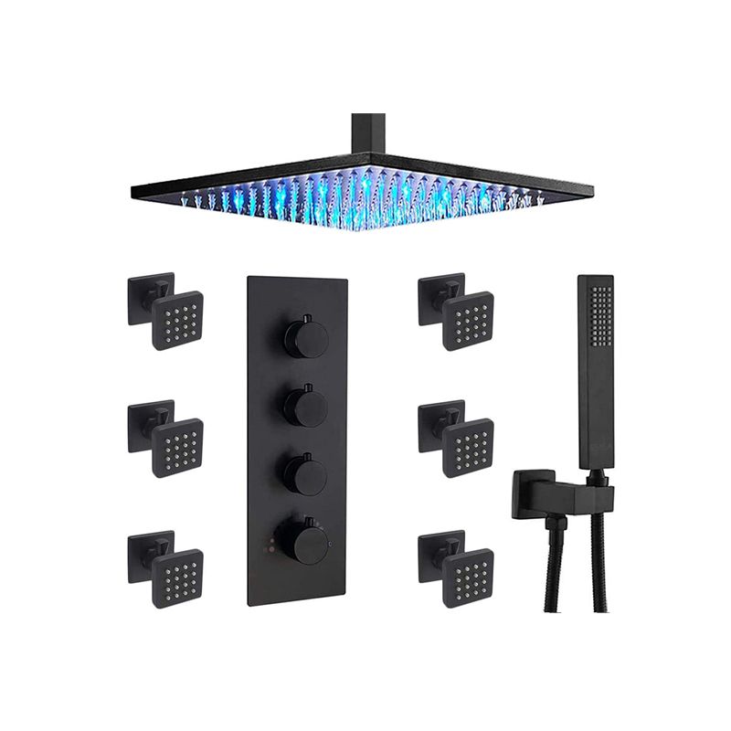 Shower System Ceiling Mounted Massage Jets Square Rain Shower Head Shower Trim Clearhalo 'Bathroom Remodel & Bathroom Fixtures' 'Home Improvement' 'home_improvement' 'home_improvement_shower_faucets' 'Shower Faucets & Systems' 'shower_faucets' 'Showers & Bathtubs Plumbing' 'Showers & Bathtubs' 1200x1200_a7bb37dd-df91-4d63-9549-a57e472603ff