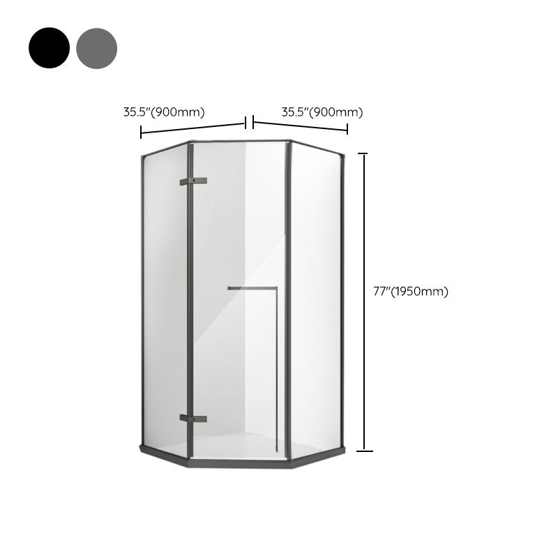 Left Hinged Framed Tempered Shower Enclosure with Fixed Panel Clearhalo 'Bathroom Remodel & Bathroom Fixtures' 'Home Improvement' 'home_improvement' 'home_improvement_shower_stalls_enclosures' 'Shower Stalls & Enclosures' 'shower_stalls_enclosures' 'Showers & Bathtubs' 1200x1200_a7ec8dc2-baa0-4b54-a4cb-6a2878ad7ad1