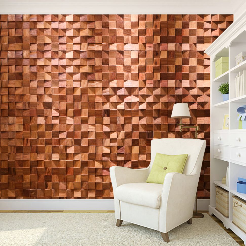 Brown Wood Wall Panel Indoor Mosaic Modern Glue Down Wall Panel Clearhalo 'Flooring 'Home Improvement' 'home_improvement' 'home_improvement_wall_paneling' 'Wall Paneling' 'wall_paneling' 'Walls & Ceilings' Walls and Ceiling' 1200x1200_a7f26c47-ae0f-4016-b49c-0a497673cbde