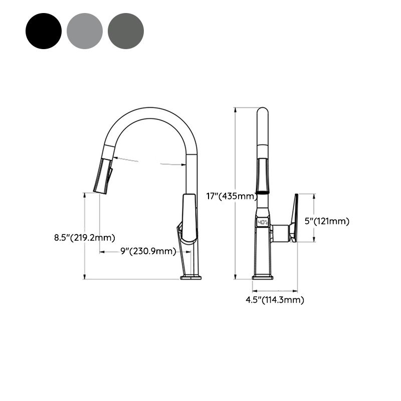 Metal Kitchen Faucet Pull down Sprayer Kitchen Faucet with Single Handle Clearhalo 'Home Improvement' 'home_improvement' 'home_improvement_kitchen_faucets' 'Kitchen Faucets' 'Kitchen Remodel & Kitchen Fixtures' 'Kitchen Sinks & Faucet Components' 'kitchen_faucets' 1200x1200_a7f3b4ca-3fcd-4d98-80d5-b8f390c89f71
