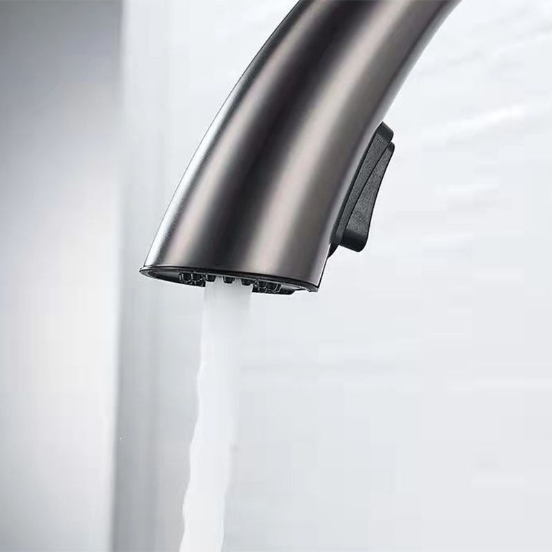 Modern 1-Handle Faucet Pull down Stainless Steel Standard Kitchen Faucet Clearhalo 'Home Improvement' 'home_improvement' 'home_improvement_kitchen_faucets' 'Kitchen Faucets' 'Kitchen Remodel & Kitchen Fixtures' 'Kitchen Sinks & Faucet Components' 'kitchen_faucets' 1200x1200_a81f17e7-8ec8-4491-a5c1-e15d34a648e4