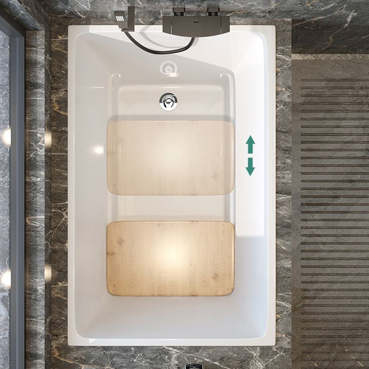 Modern White Acrylic Embedded Bathtub with Drain Bath Tub and Solid Wood Base Plate Clearhalo 'Bathroom Remodel & Bathroom Fixtures' 'Bathtubs' 'Home Improvement' 'home_improvement' 'home_improvement_bathtubs' 'Showers & Bathtubs' 1200x1200_a826cb76-2ef3-4f95-a938-0256d386ba74