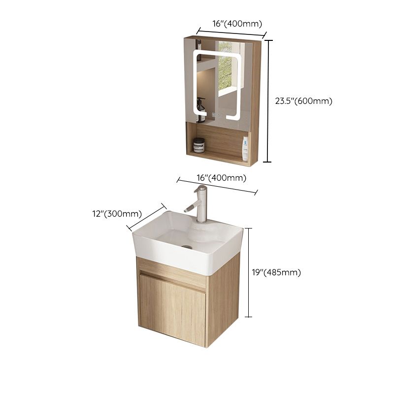 Basic Wooden Sink Vanity Wall-Mounted Vanity Cabinet with Mirror Cabinet Clearhalo 'Bathroom Remodel & Bathroom Fixtures' 'Bathroom Vanities' 'bathroom_vanities' 'Home Improvement' 'home_improvement' 'home_improvement_bathroom_vanities' 1200x1200_a82c692b-e31c-4cf7-9b3c-679b9a85b65f