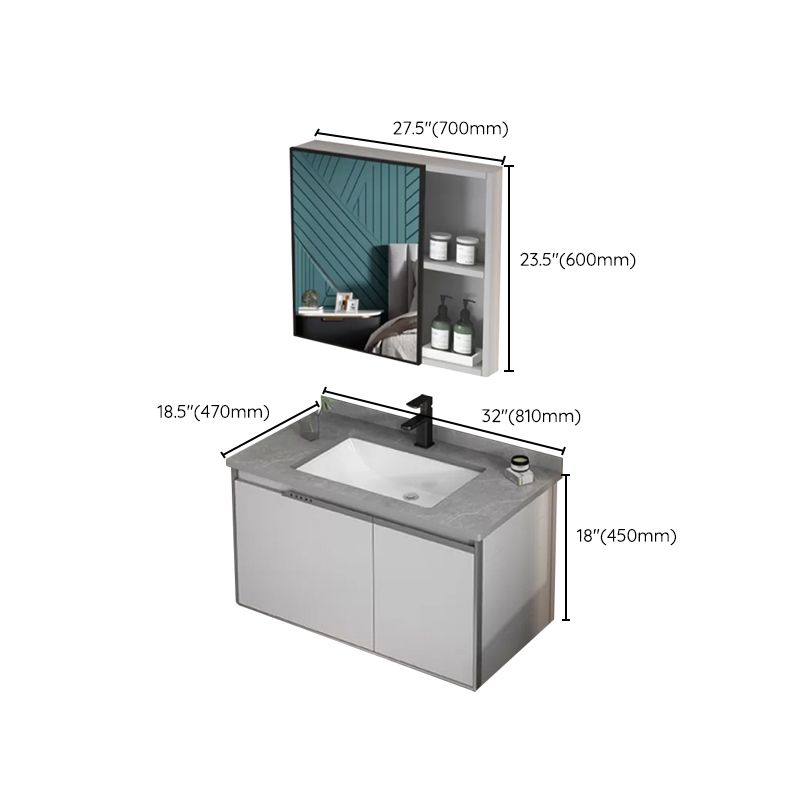 Modern Bathroom Sink Vanity Wall Mount Bathroom Vanity Set with Mirror Clearhalo 'Bathroom Remodel & Bathroom Fixtures' 'Bathroom Vanities' 'bathroom_vanities' 'Home Improvement' 'home_improvement' 'home_improvement_bathroom_vanities' 1200x1200_a82f5985-7f75-46d5-abc9-cb6f22228ca8