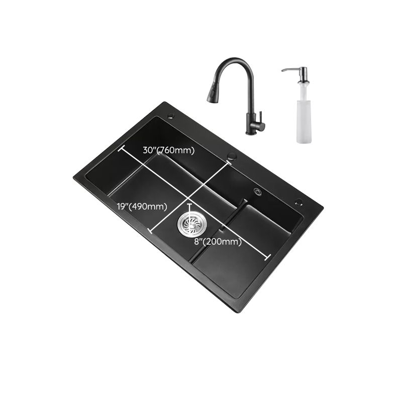 Modern Kitchen Sink White Pull-out Faucet Rectangular Anti-spill Kitchen Sink Clearhalo 'Home Improvement' 'home_improvement' 'home_improvement_kitchen_sinks' 'Kitchen Remodel & Kitchen Fixtures' 'Kitchen Sinks & Faucet Components' 'Kitchen Sinks' 'kitchen_sinks' 1200x1200_a83a8db3-d373-45f2-bb65-dc8c905eb4b9