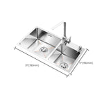 Contemporary Style Kitchen Sink Stainless Steel 2 Holes Drop-In Kitchen Double Sink Clearhalo 'Home Improvement' 'home_improvement' 'home_improvement_kitchen_sinks' 'Kitchen Remodel & Kitchen Fixtures' 'Kitchen Sinks & Faucet Components' 'Kitchen Sinks' 'kitchen_sinks' 1200x1200_a84afbf4-a9d8-41b7-9eb1-b6940266b702