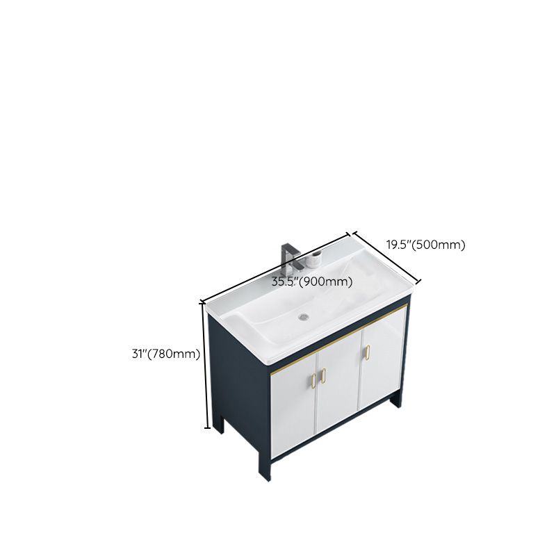 Glam Bathroom Vanity Single Ceramic Top Rectangular Bath Vanity Clearhalo 'Bathroom Remodel & Bathroom Fixtures' 'Bathroom Vanities' 'bathroom_vanities' 'Home Improvement' 'home_improvement' 'home_improvement_bathroom_vanities' 1200x1200_a854dd9a-39a5-4cc1-a8ee-147f35df0f12