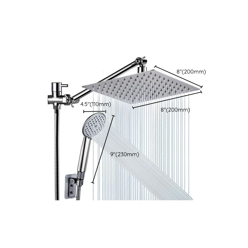 Square Shape Dual Shower Heads Modern Home Metal Dual Shower Heads Clearhalo 'Bathroom Remodel & Bathroom Fixtures' 'Home Improvement' 'home_improvement' 'home_improvement_shower_heads' 'Shower Heads' 'shower_heads' 'Showers & Bathtubs Plumbing' 'Showers & Bathtubs' 1200x1200_a868baca-fe2f-41d3-b3ba-4be099008d0e