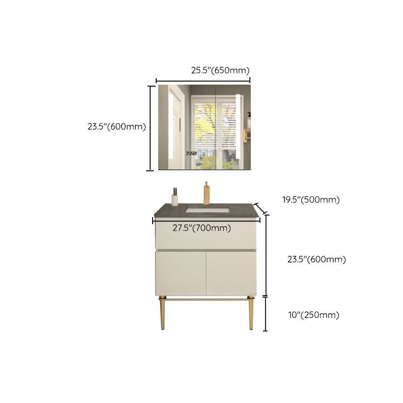 Modern Bathroom Vanity Set Limestone Top with Drawers and Basin Clearhalo 'Bathroom Remodel & Bathroom Fixtures' 'Bathroom Vanities' 'bathroom_vanities' 'Home Improvement' 'home_improvement' 'home_improvement_bathroom_vanities' 1200x1200_a874f4e4-d242-49c6-8a53-3a885cab1f37