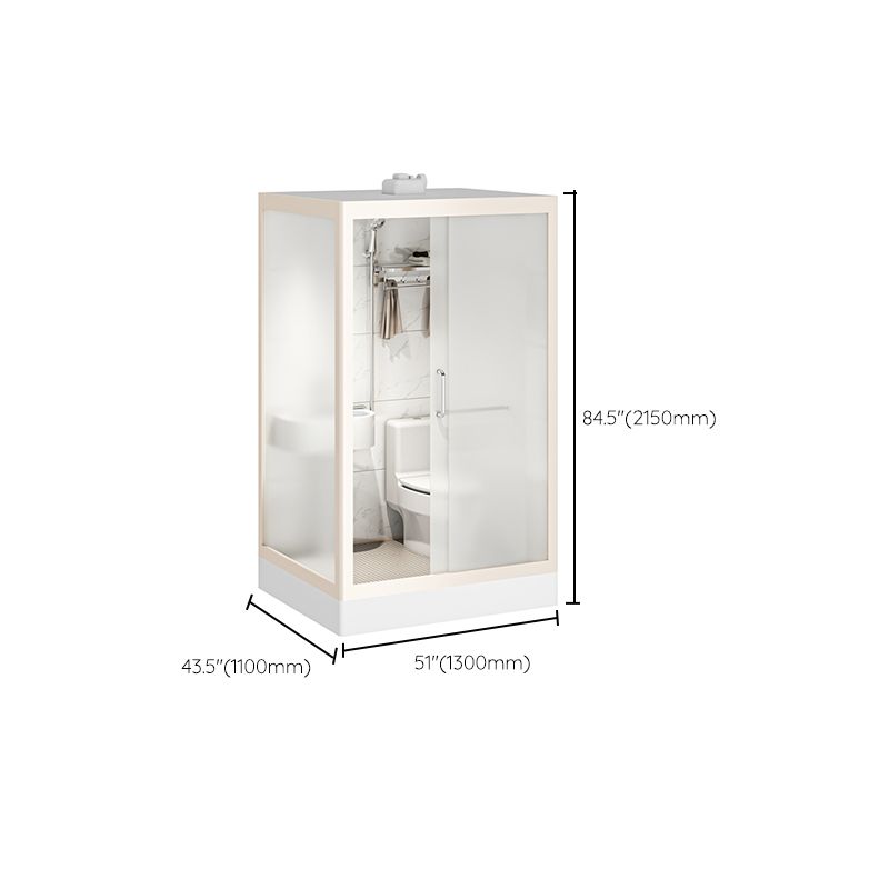 Modern Framed Tempered Glass Shower Kit with Base Included Framed Shower Stall in White Clearhalo 'Bathroom Remodel & Bathroom Fixtures' 'Home Improvement' 'home_improvement' 'home_improvement_shower_stalls_enclosures' 'Shower Stalls & Enclosures' 'shower_stalls_enclosures' 'Showers & Bathtubs' 1200x1200_a8781499-30d8-43e8-af63-f6b30e6058de