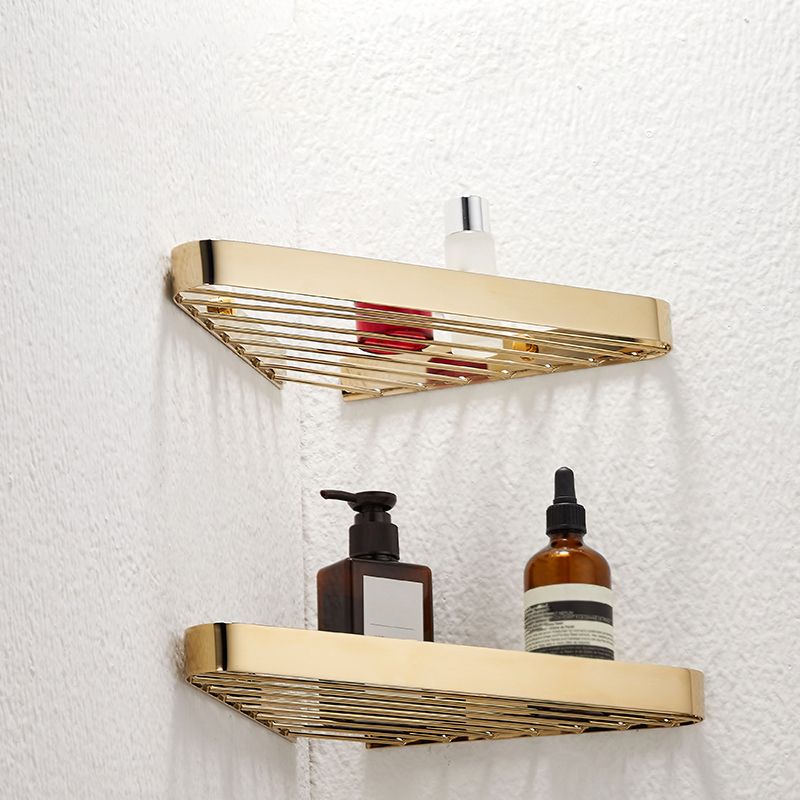 2-Piece Modern Bathroom Accessory Set, Polished Chrome/Gold, Bath Shelf Clearhalo 'Bathroom Hardware Sets' 'Bathroom Hardware' 'Bathroom Remodel & Bathroom Fixtures' 'bathroom_hardware_sets' 'Home Improvement' 'home_improvement' 'home_improvement_bathroom_hardware_sets' 1200x1200_a882e09a-bd62-43c7-a6e6-4ef3c4d5500f