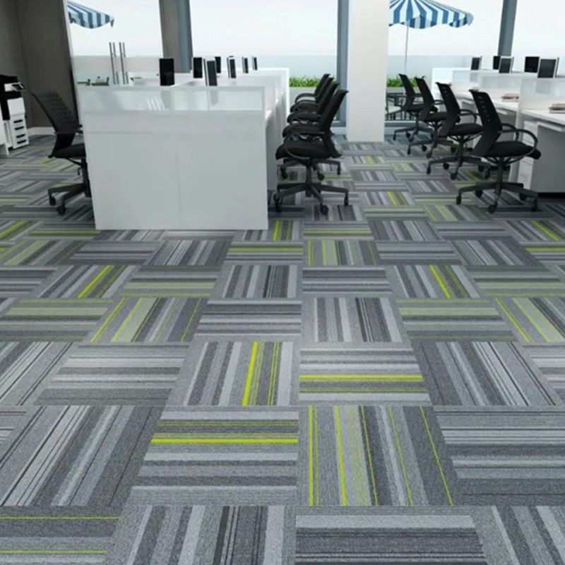 Modern Level Loop Carpet Tiles Stripe Print Interlocking Carpet Floor Tile Clearhalo 'Carpet Tiles & Carpet Squares' 'carpet_tiles_carpet_squares' 'Flooring 'Home Improvement' 'home_improvement' 'home_improvement_carpet_tiles_carpet_squares' Walls and Ceiling' 1200x1200_a891ad93-05d4-4e54-8a02-5992f9e13810